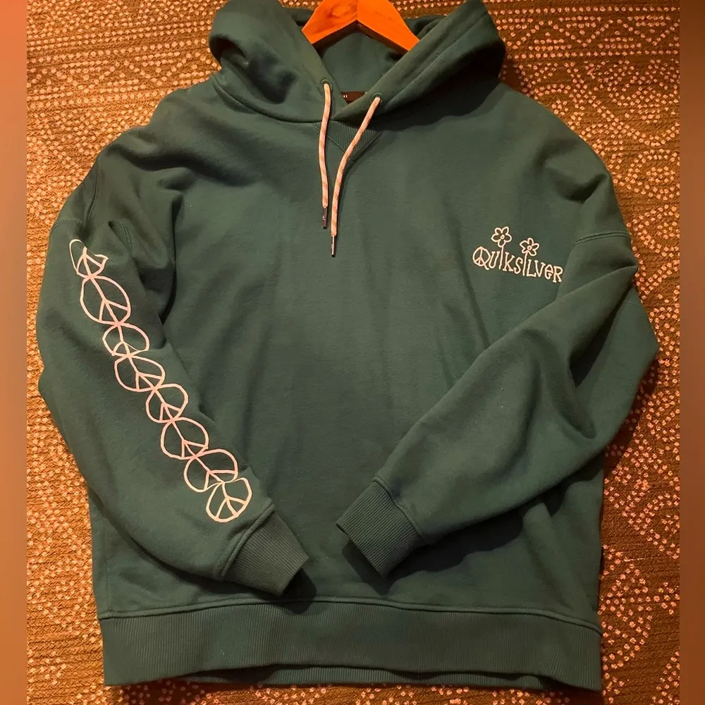 PEACE SIGN logo sleeves Hoodie Sweatshirt M - Image 5