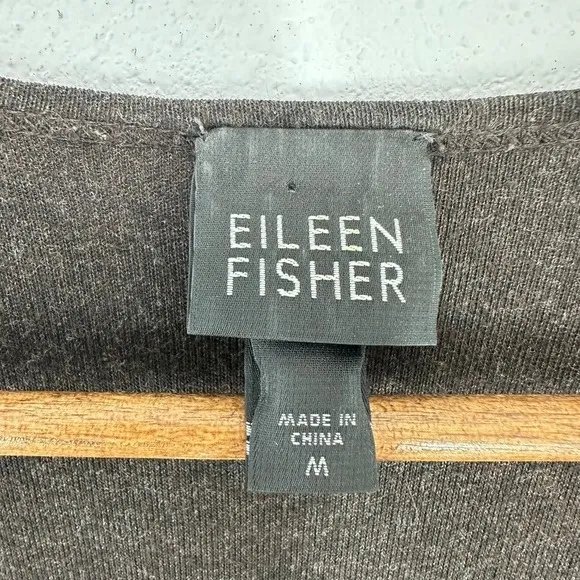 Eileen Fisher Dark Brown Wrap Dress Maxi Length 3/4 Sleeve Viscose‎ Minimalist - Image 7