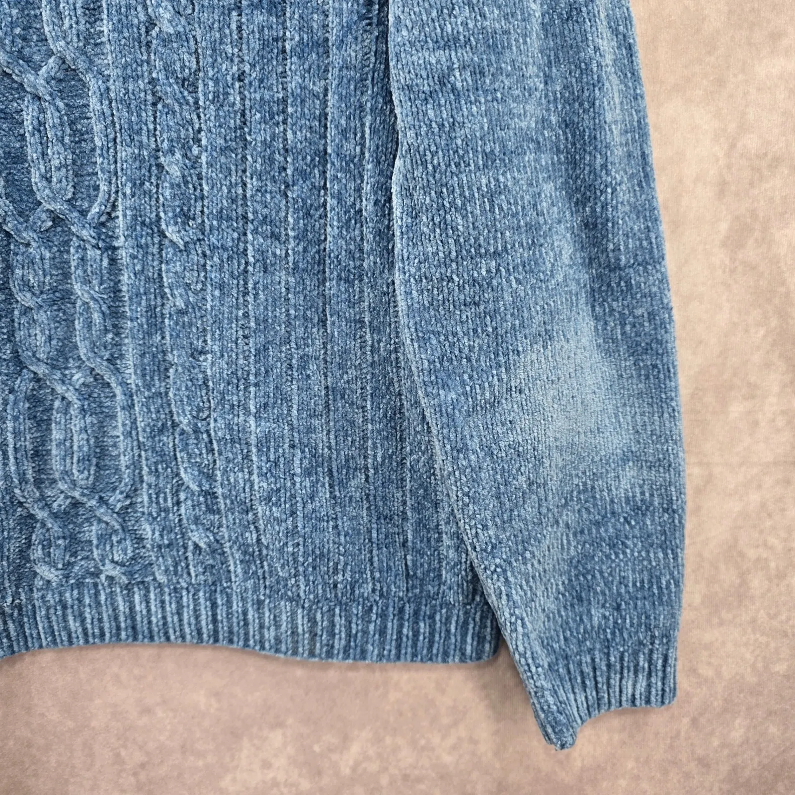 Alfred Dunner Blue Knit Ribbed Cozy Preppy Fairy Dreamy Pullover Sweater Small - Image 5