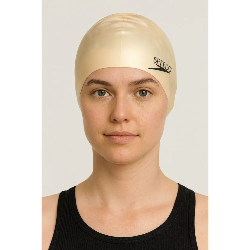 Speedo White Swim Cap | Unisex Silicone OS - Image 2
