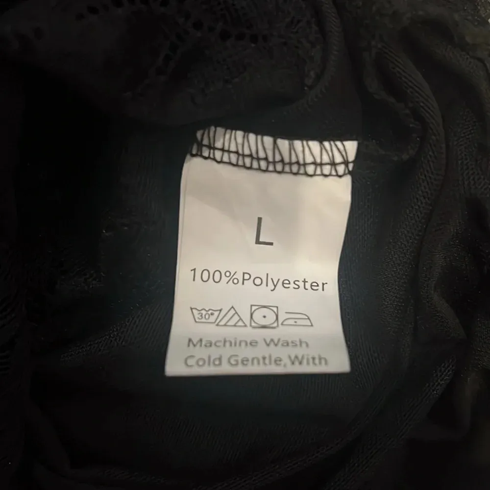 NWOT Floral Lace Sheer Mesh Corset Bodysuit Spaghetti Strap Cami Top Size L - Image 5