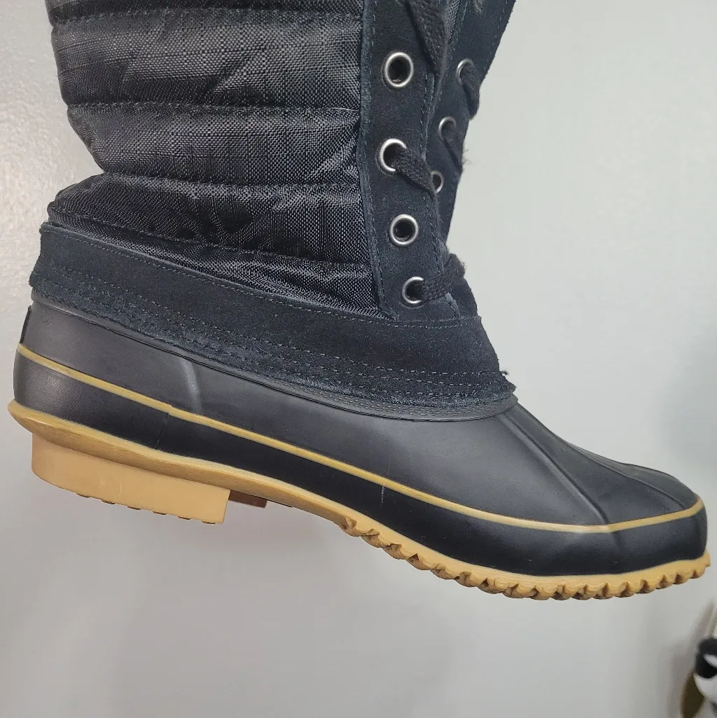 Khombu Winter Boots Size 8 Women’s Black Faux Fur Lined Footwear. - Image 8