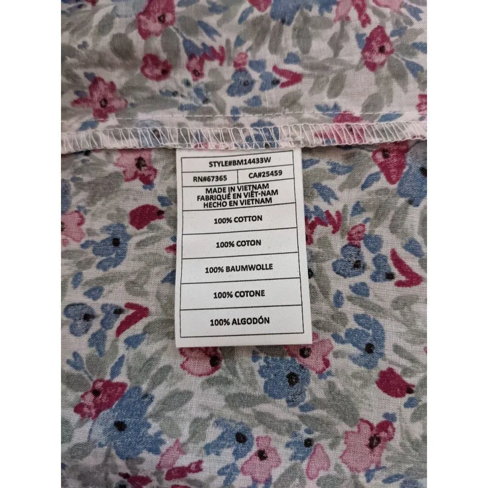 BB Dakota Floral Blouse Size Medium NWT Coquette Cotton Floral Peasant Top - Image 8