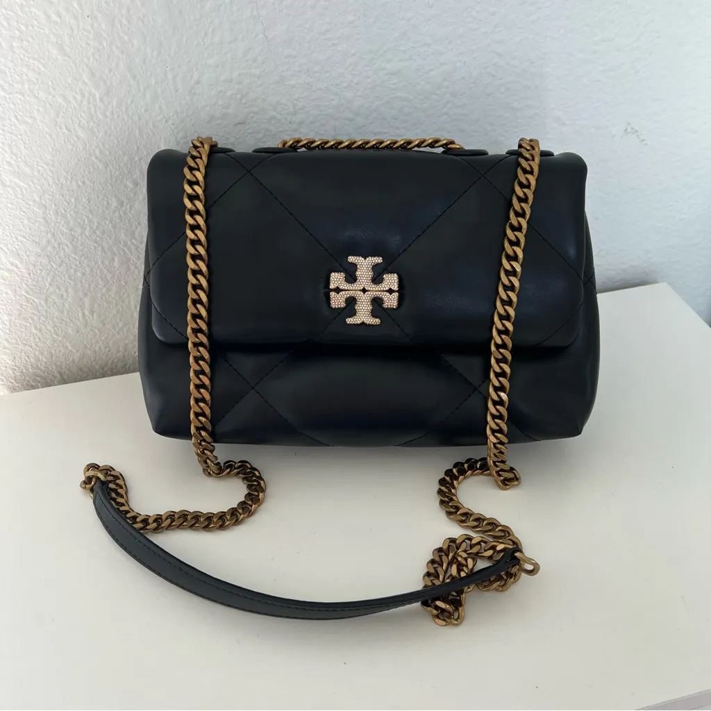 NWOT Tory Burch Small Kira Diamond Quilt Pave Convertible Shoulder Bag in Black - Image 4