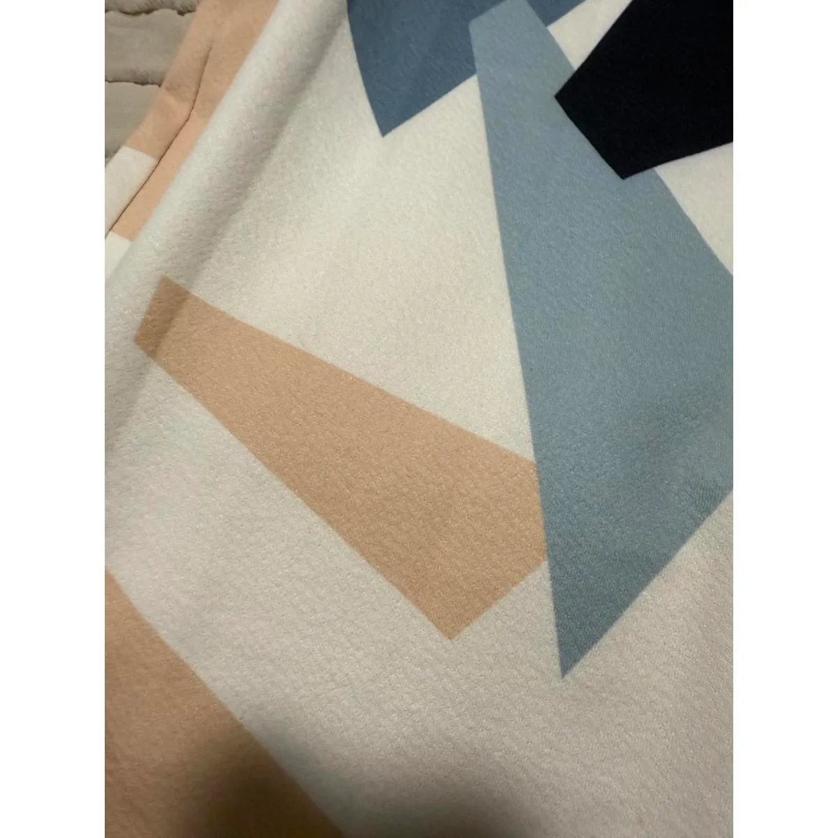 Geometric Patterned Midi Dress with Waist Tie White Size undefined - Image 2