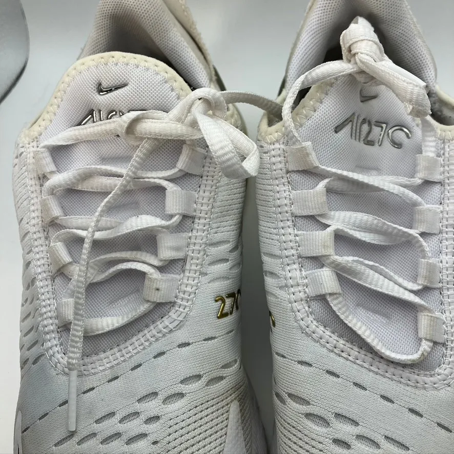 Nike Air Max 270 White Gold Womens Running Shoes Sneakers‎ Size 7 DM3080-100 - Image 4