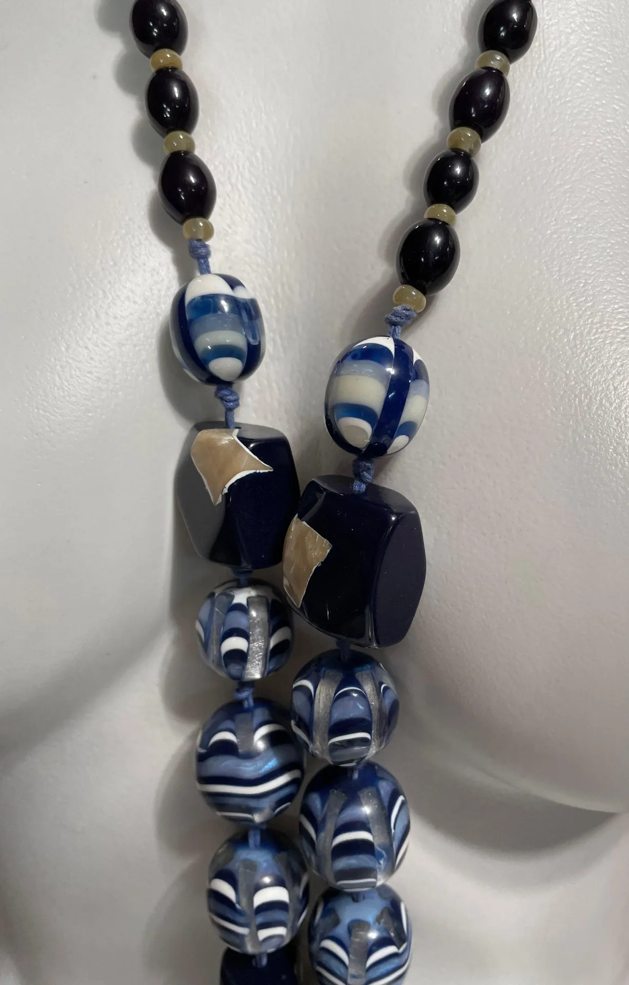 Chico’s Blue & Purple Large Chunky Beaded Long Necklace 44” - Image 4