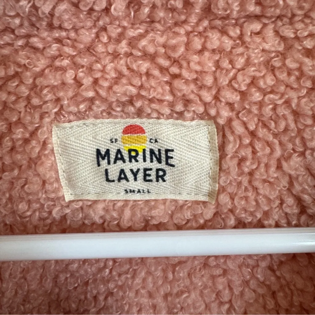 Marine Layer pink Eden Sherpa Overshirt jacket size small. - Image 3