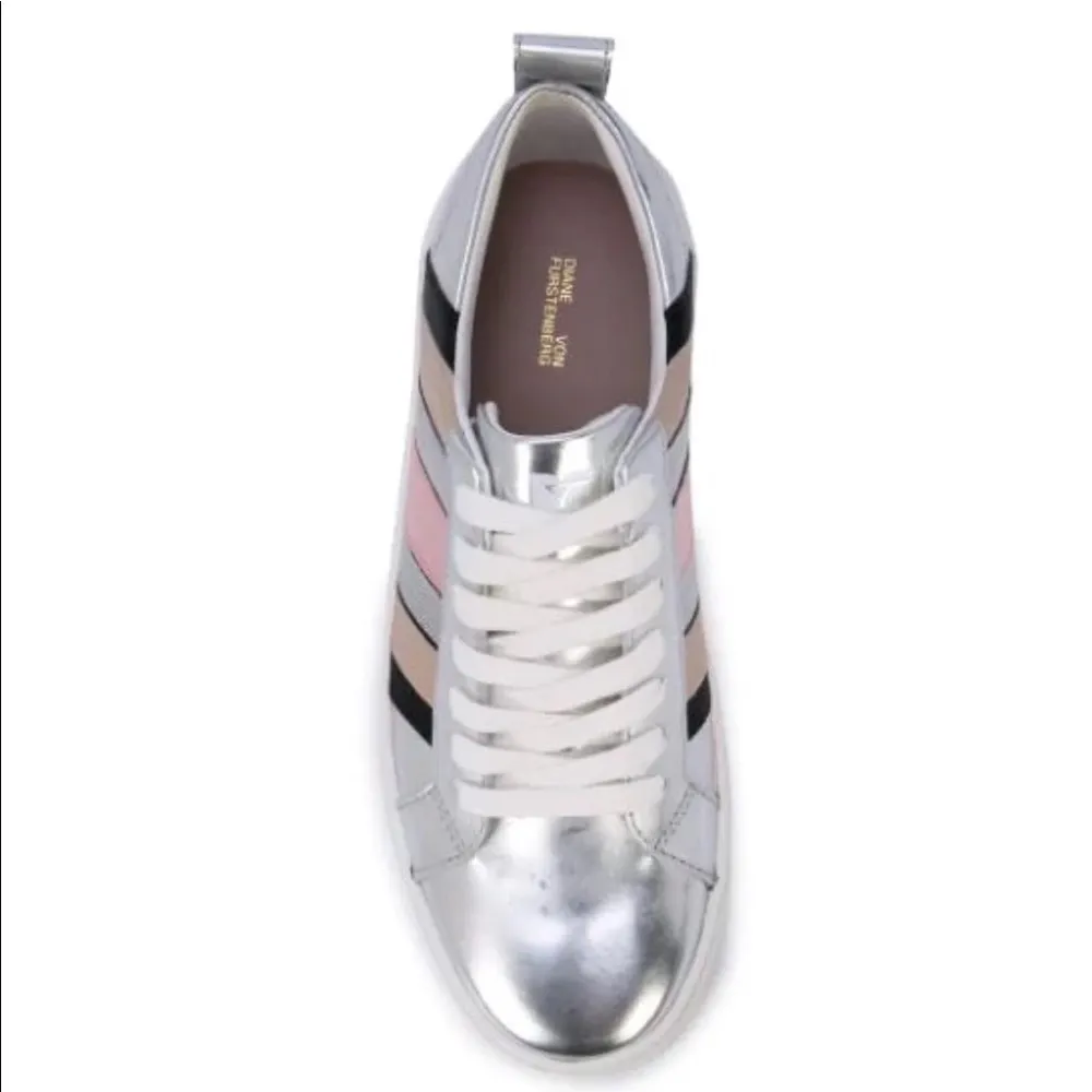 Diane Von Furstenberg DVF Tess Colorblock Striped Platform Low Top Sneakers - Image 2