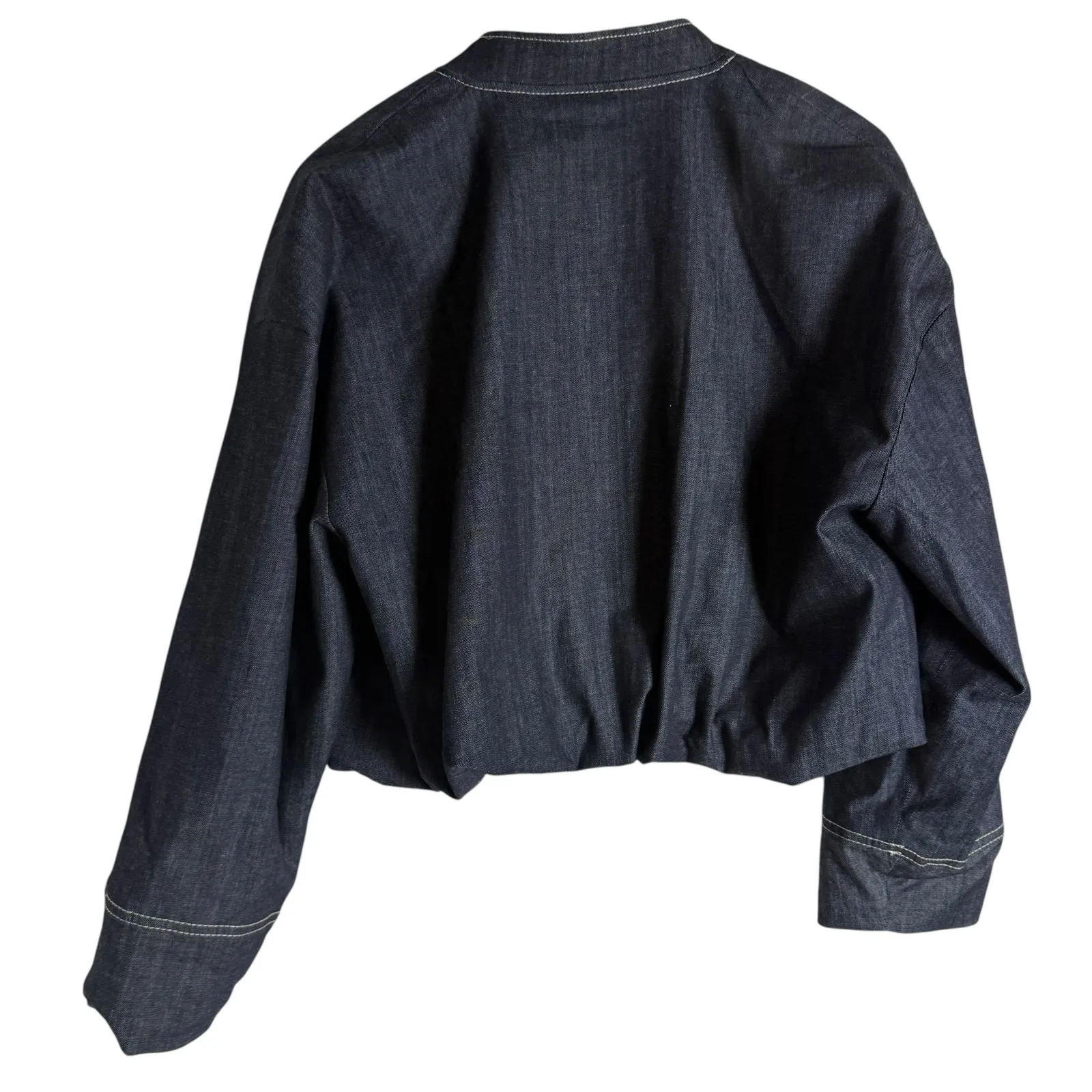 Zara Dark Chambray Denim 2 Piece Pleated Mini Skirt Jacket Co-Ord Set S - Image 13