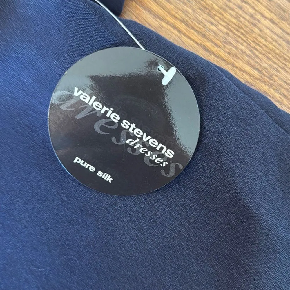 Valerie Stevens NWT 100% silk vintage navy short sleeve jacket 8 - Image 6