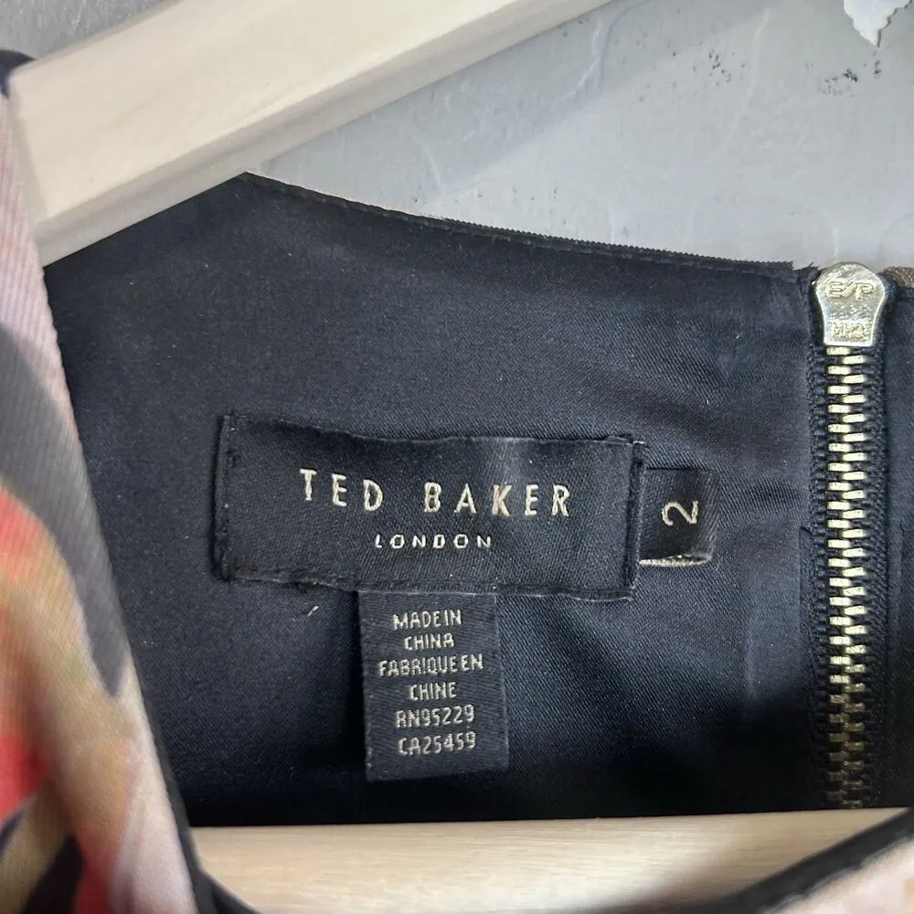 Ted Baker London Dress Womens 2 / 6 US Candiss Opulent Bloom Floral Print Midi - Image 5