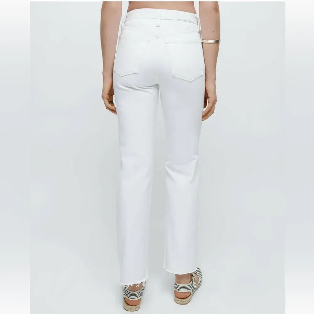 NWT RE/DONE 70s Stove Pipe White Destroyed Jeans, Size 31 New w/Tag Retail $295 - Image 7