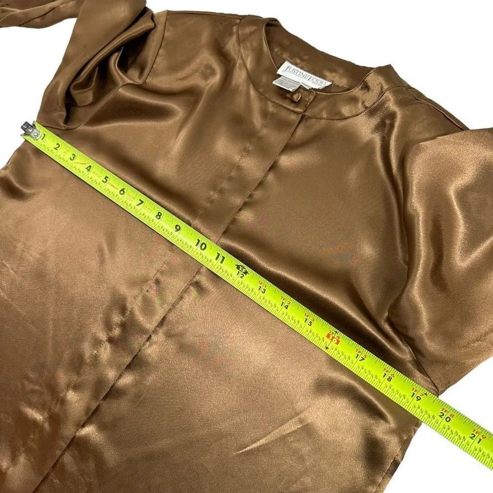 Vintage Justine Todd Long Sleeve Button Down Blouse Size 8 Gold - Image 10