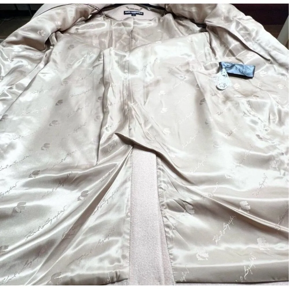 Karl Lagerfeld Paris camel long  coat size M - Image 5