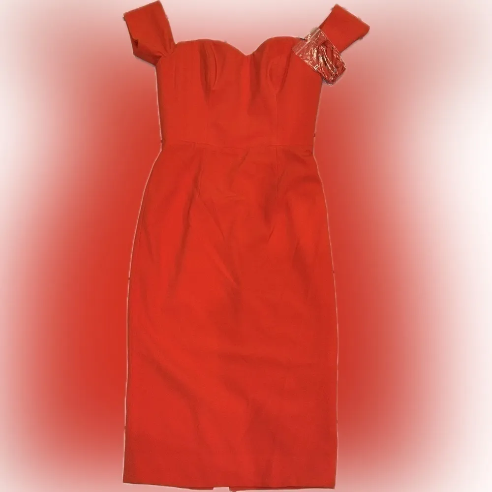 NWOT DRESS THE POPULATION Bailey Off the Shoulder Corset Bodycon Dress sz S - Image 4