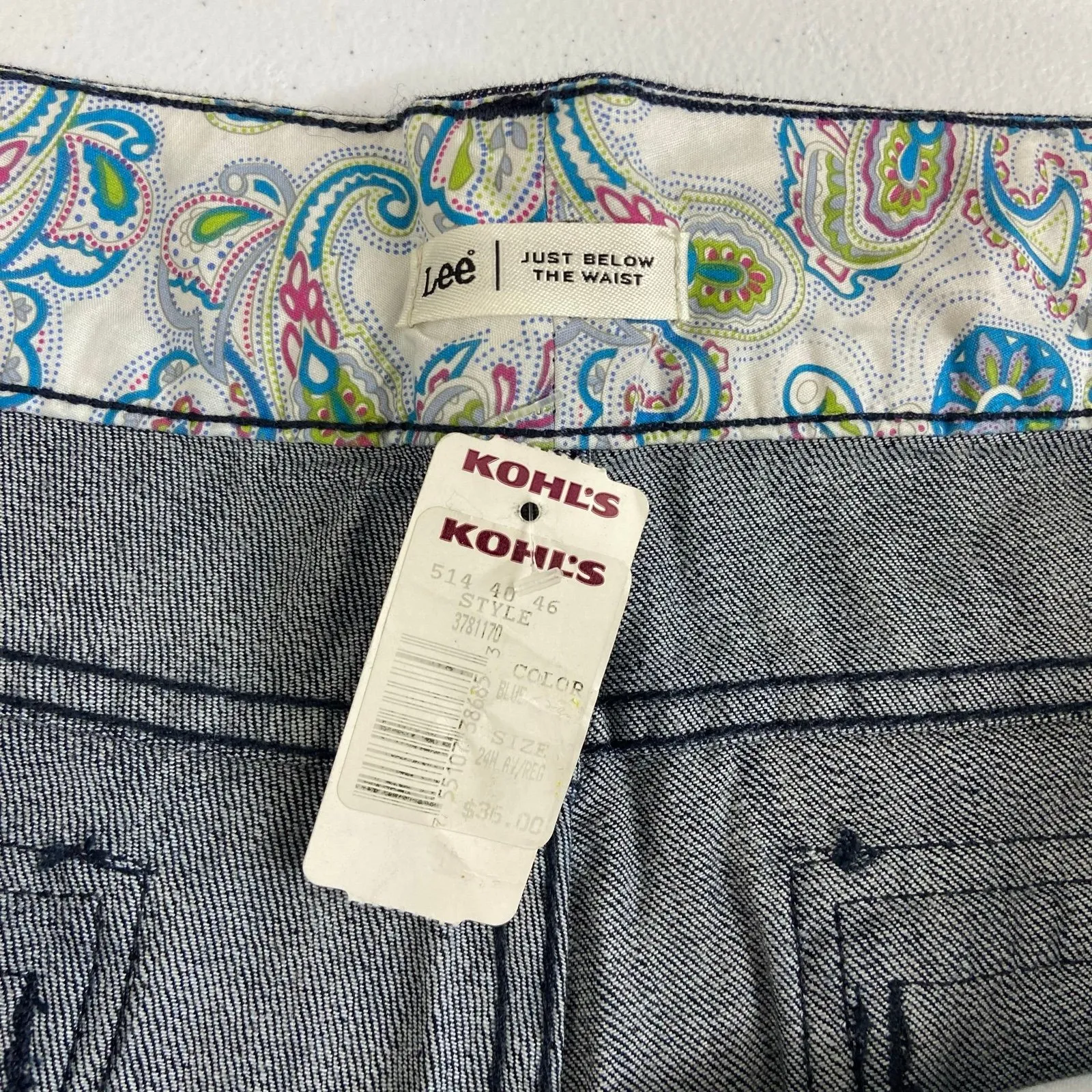 NEW LEE women's dark wash just below‎ the waist stretch denim summer shorts 24W - Image 6