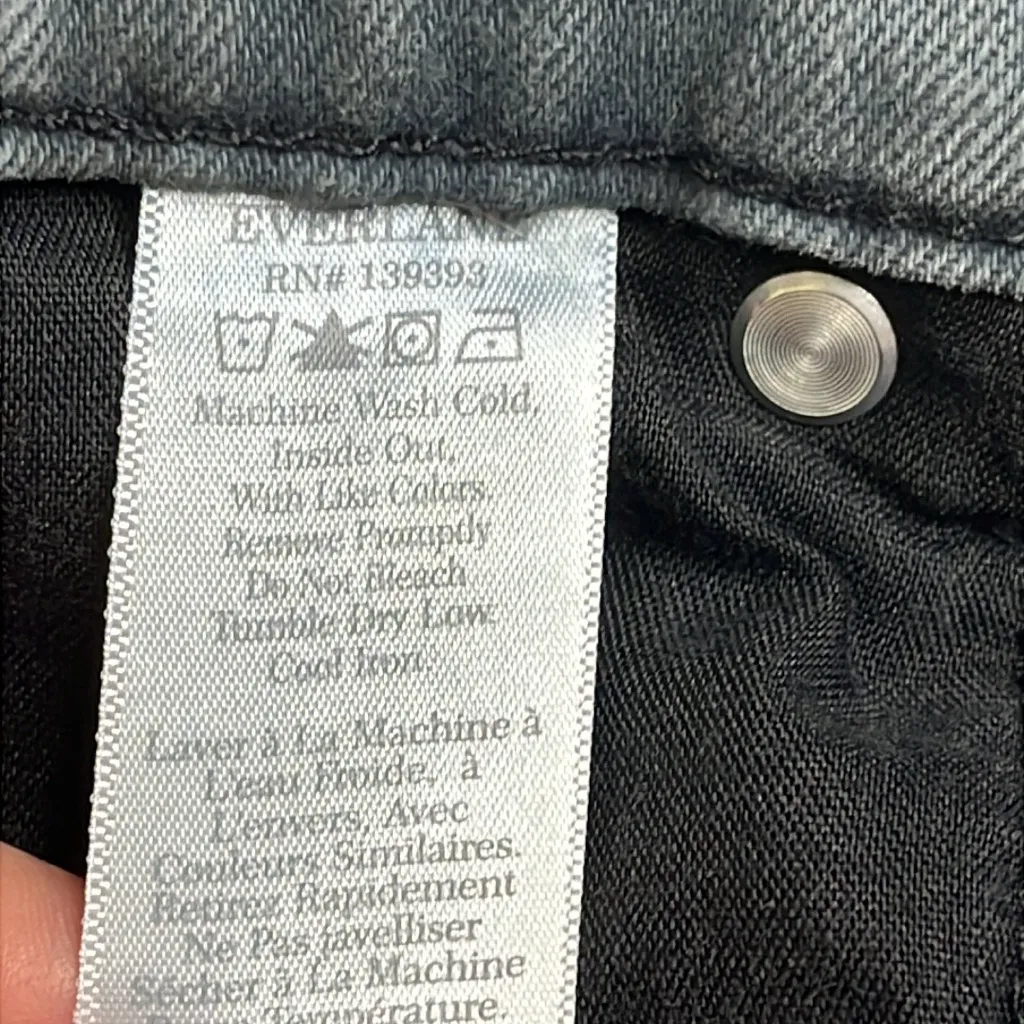 Everlane The Way High Slim organic cotton gray denim jeans, size 28 short - Image 9