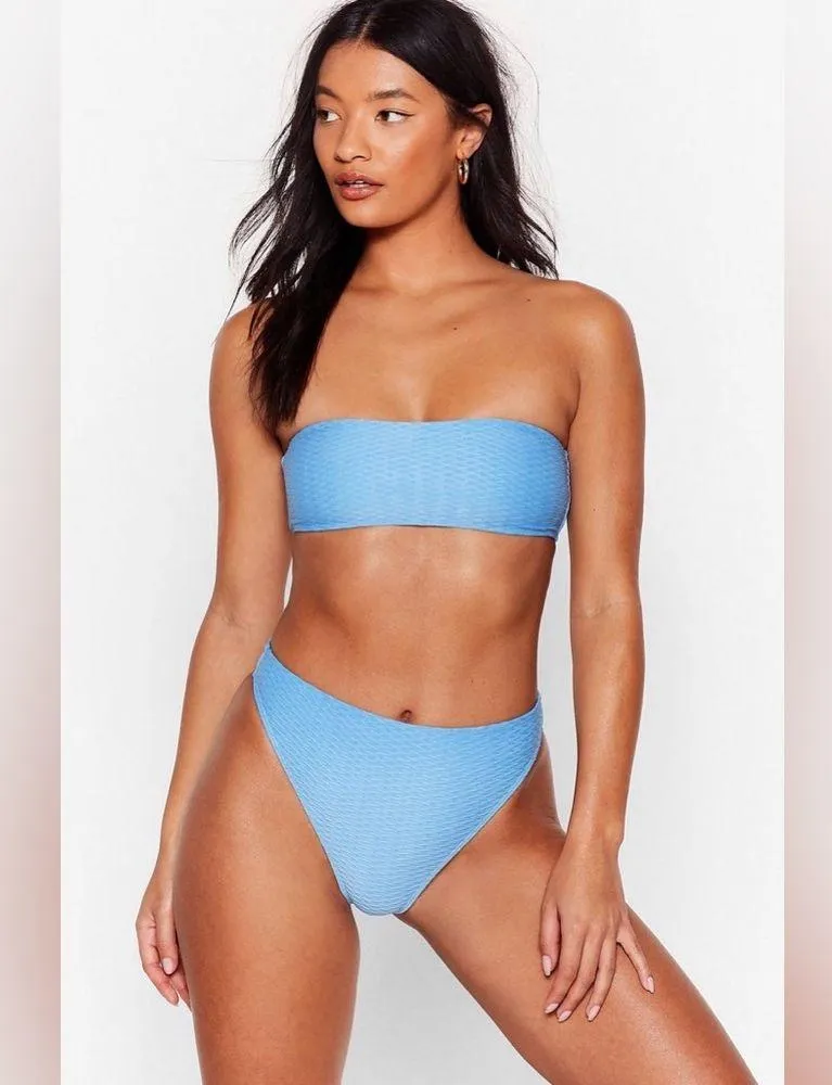 Don't Hate the Playa Textured High-Leg Bikini Set - Image 2