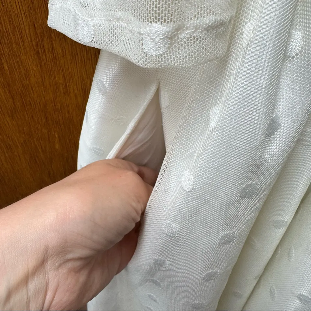 NEW Unique Vintage Polka Dot Lamar Bridal Swing Midi Dress Ivory White 5X NWT - Image 6