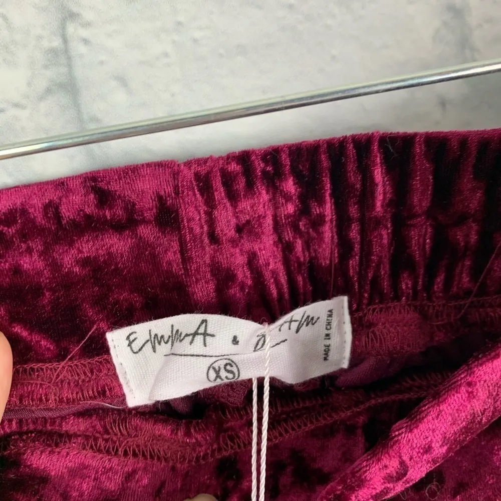NWT LF Emma & Sam Crushed Velvet Sweatpants XS - Image 9