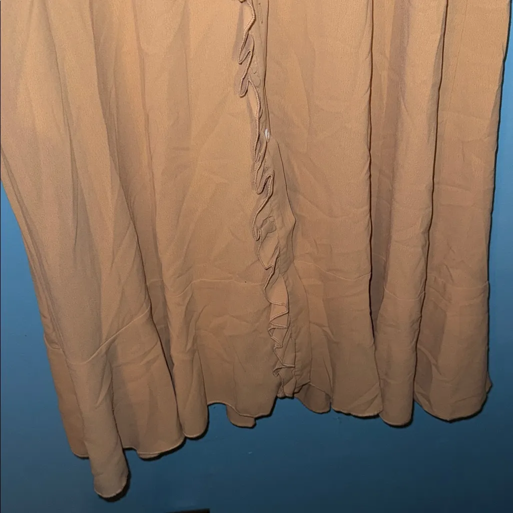 SHEIN Elegant Tan Ruffle Dress - Image 6