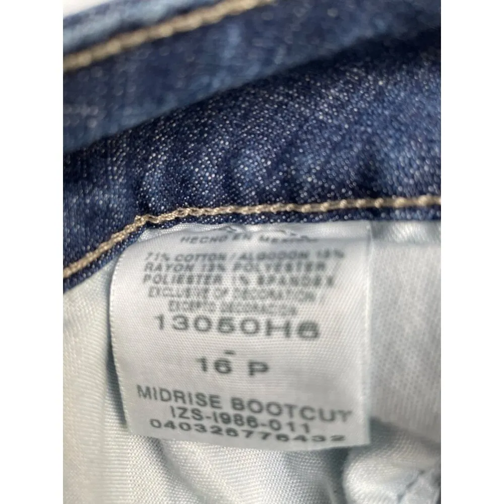 Riders by Lee Women's Blue Jeans Mid Rise, Boot Cut, Size 16P SKU 4366 - Image 5