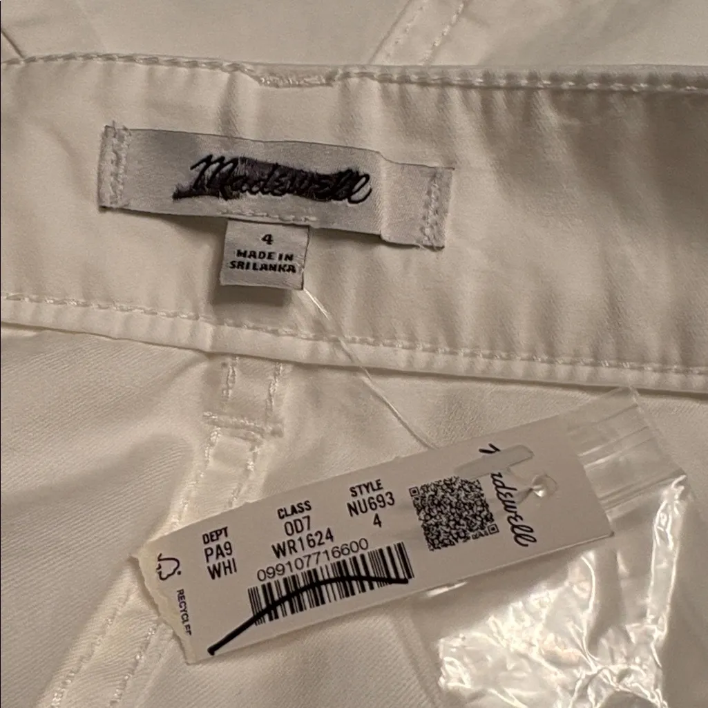 Madewell women’s Barrel-Leg Utility Pant in Garment-Dyed Twill white Size 4 NWT - Image 7