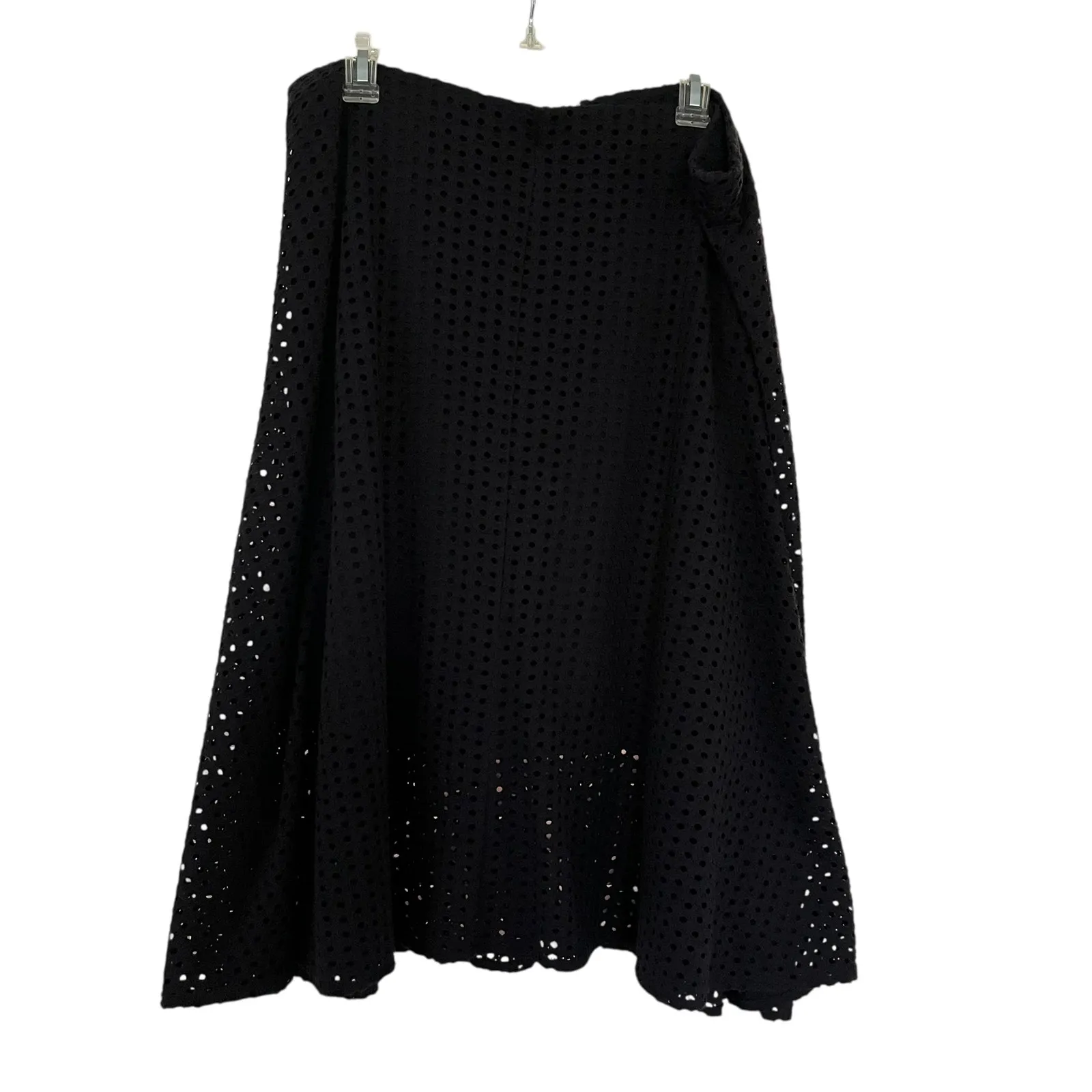 Alfani Black A-Line Eyelet Midi Skirt Women’s Size XL - Image 2