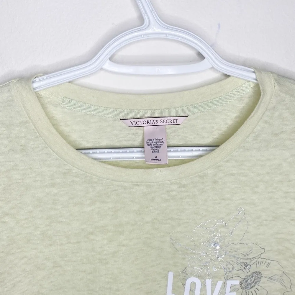 Victorias’s Secret pale yellow love graphic burnout t-shirt size M - Image 13