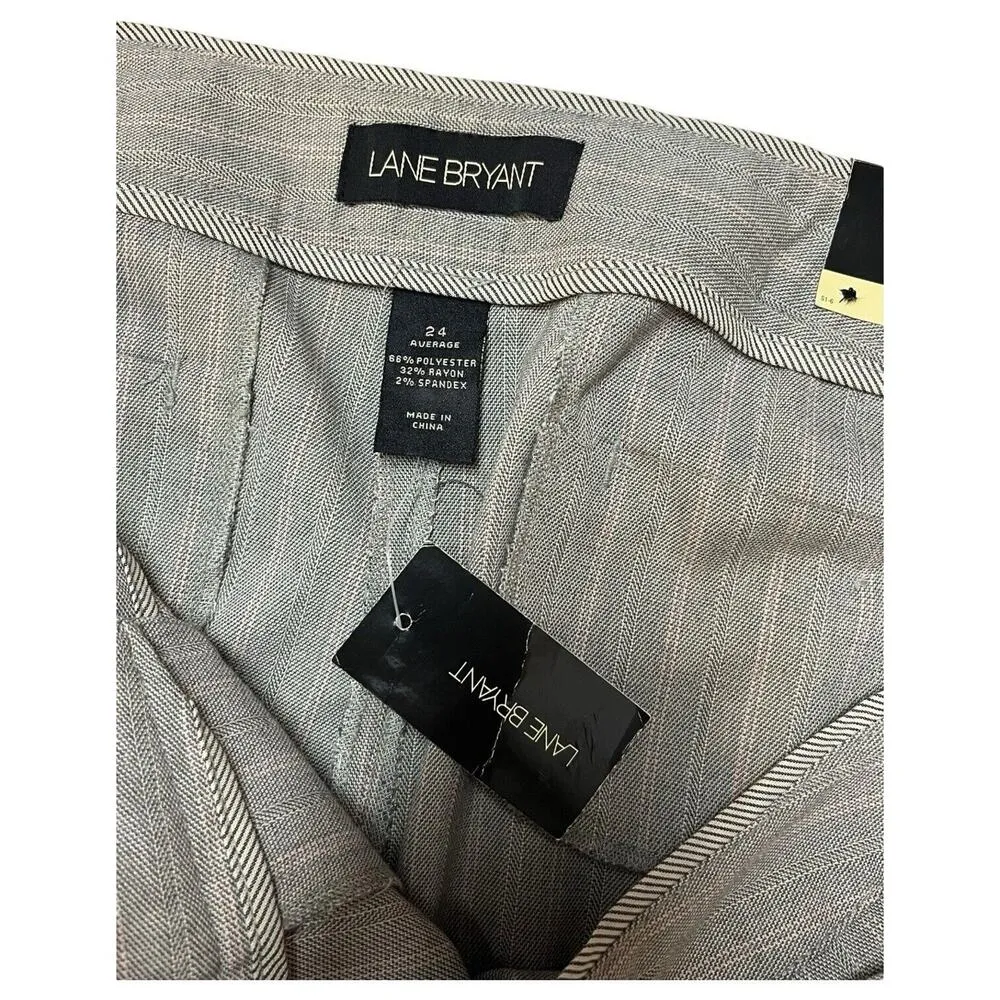 New Lane Bryant Pants Womens 24 Straight Leg Pin Stripe Slacks Trousers Gray - Image 3