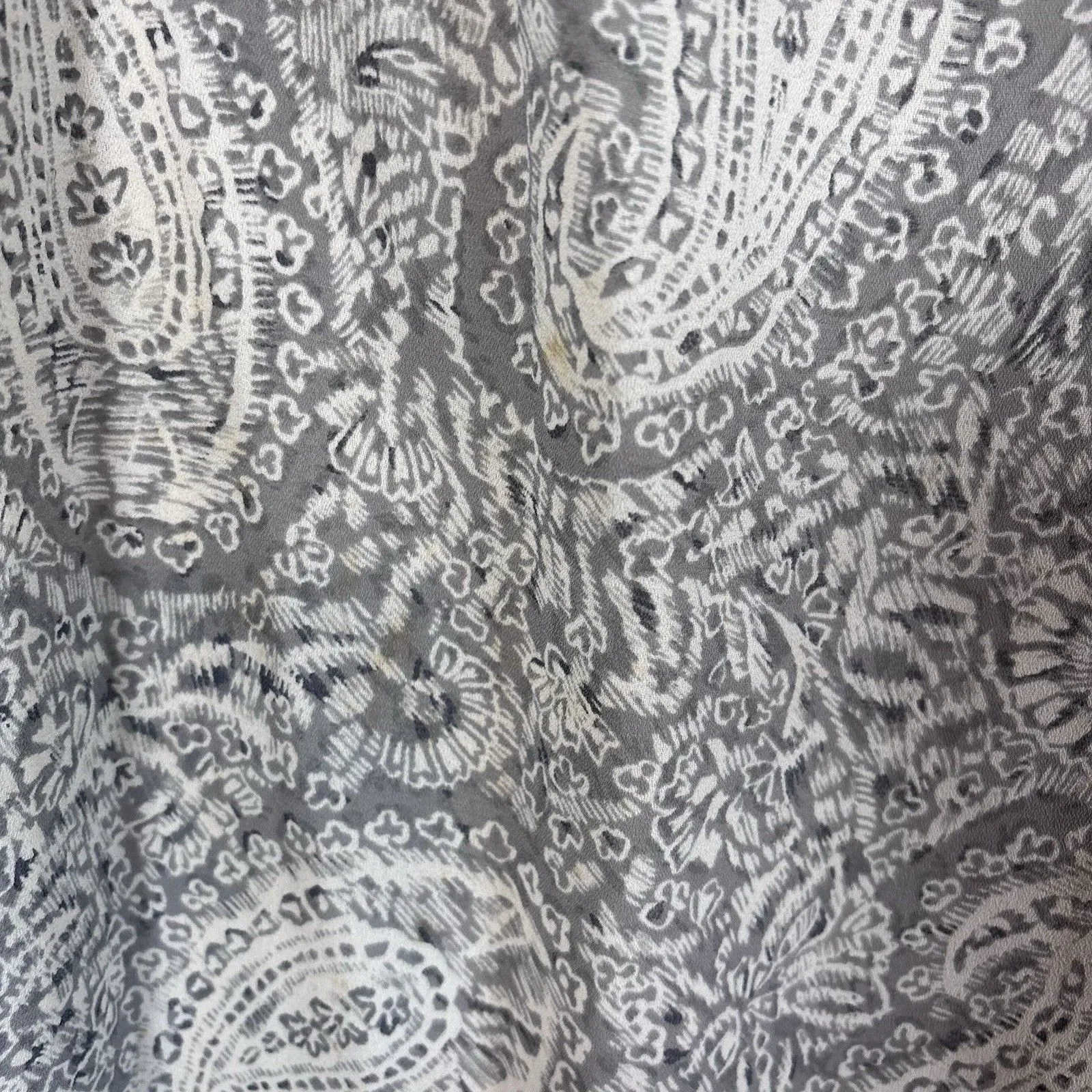 Vintage 90s Chaus Cream /gray Paisley Wrap Maxi Skirt Women’s Size 8 Pre - Image 4