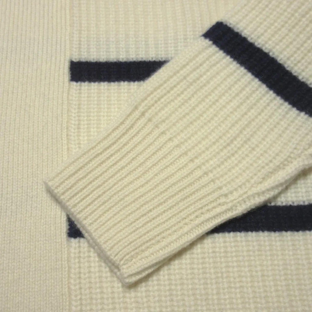 NWT NakedCashmere Cove Cardigan in Ecru Navy Stripe Cashmere Oversized Sweater S White - Image 6