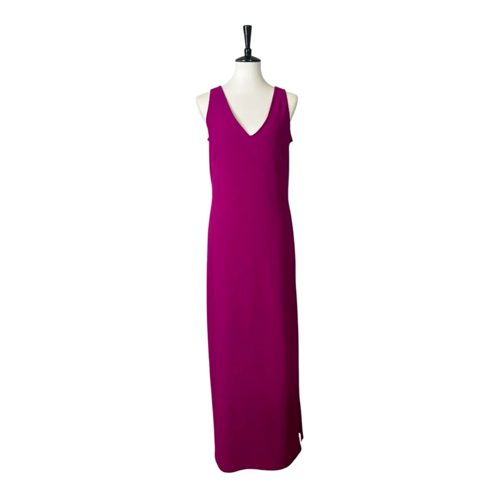 Boston Proper Maxi Dress Beyond Travel V-neck Magenta Pink Women’s Size Medium - Image 2