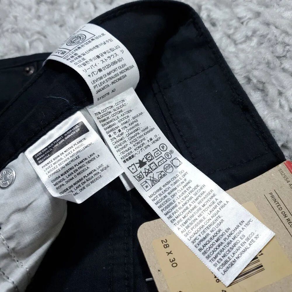 Levi's High Waisted Mom Jeans Cotton Hemp Chino Pants Black 28 x 30 High Rise - Image 6