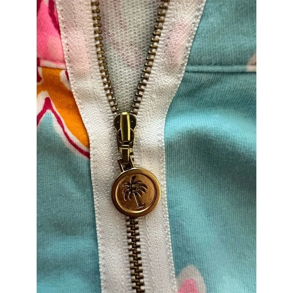 Lilly Pulitzer Women's Blue Floral Skipper Popover Sweatshirt Size S - Image 6