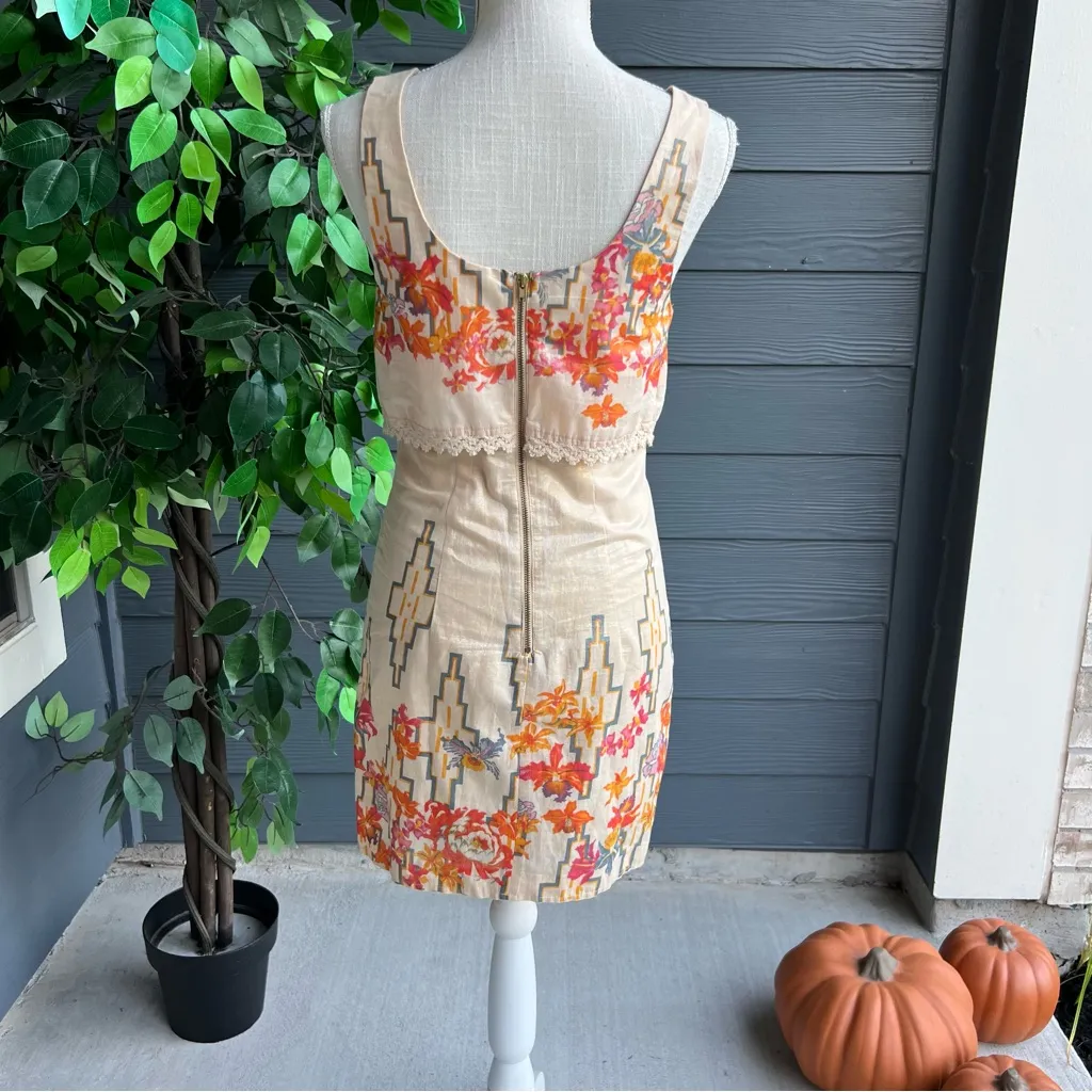 Free People Bing Bang Multicolor Floral Aztec Metallic Sleeveless Mini Dress - Image 5