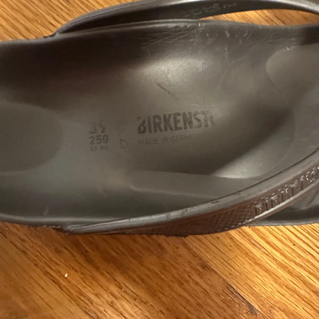 Birkenstock Honolulu Waterproof Eva Rubber Charcoal Gray Sandals Slip On Sz 39 - Image 4