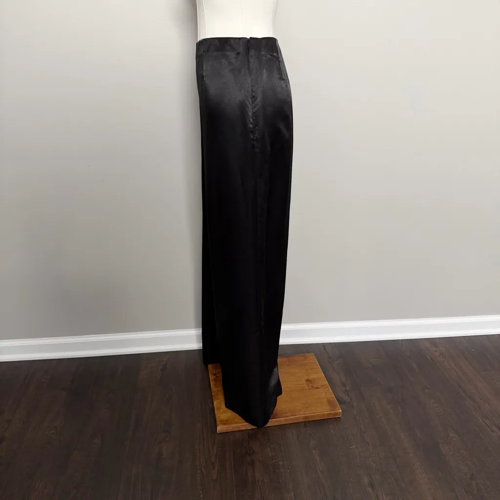 Coldwater Creek Pants Satin Silky Wide Leg Flat Front Party Cocktail Black - Image 5