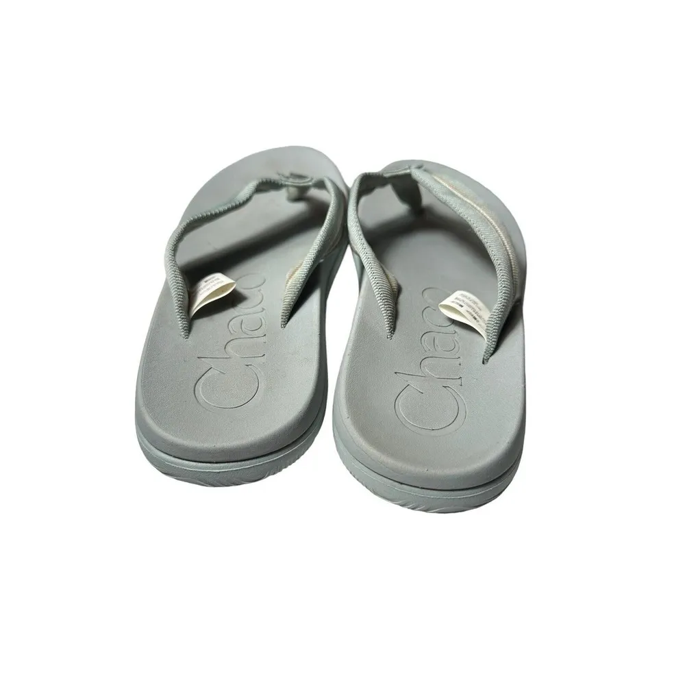 CHACO Size 8 CHILLOS FLIP SADIE AQUA GREY FLIP FLOP SANDALS Women’s Thong #S81-3 - Image 3