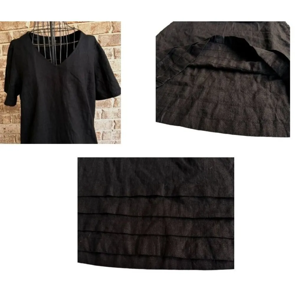 NWT Nicole Miller Linen Blend Black Dress Medium Job Interview Business … - Image 4