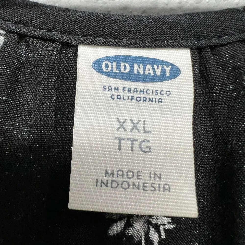 Old Navy Floral Puff Sleeve Top Womens XXL Lightweight Bohemian Contemporary - Image 2