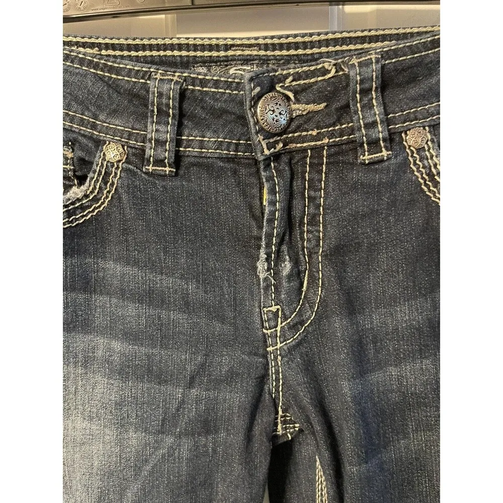 Silver Suki Surplus Low Rise Denim Capri Jeans Women’s Size 27 W Thick Stitch - Image 4