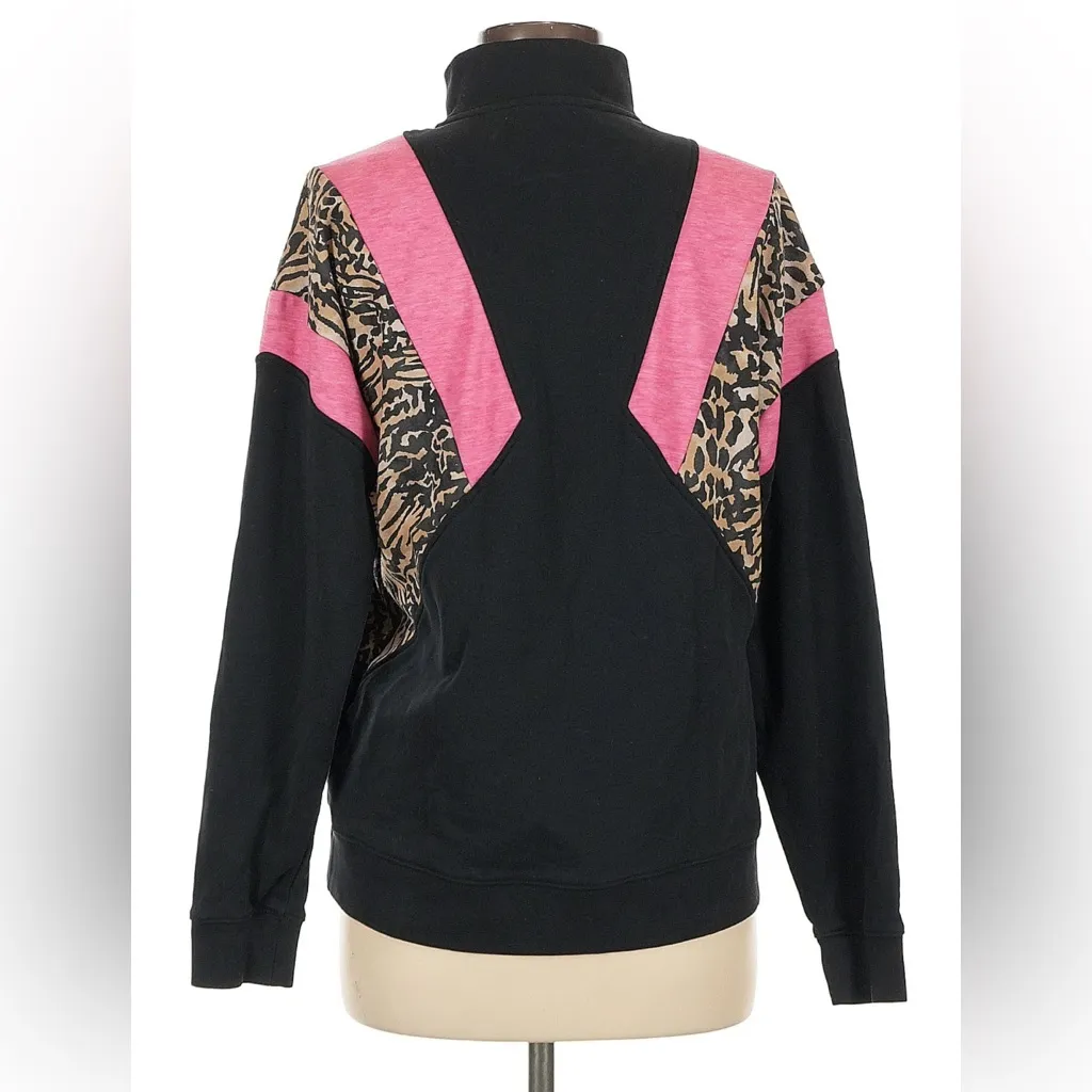 Beach Riot Maxine Half Zip Armour Leopard Sweatshirt Pullover size Medium - Image 2