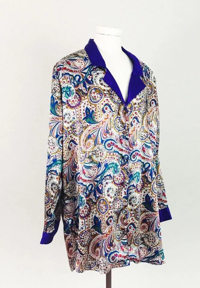 Vintage VS Satin Scarf Print Nightshirt | Size L - Image 8