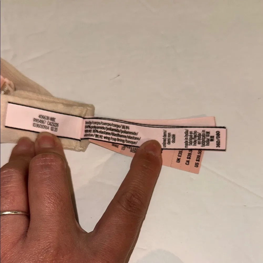 Victoria’s Secret unlined Lace Underwire Bra in Soft Beige size 36D NEW - Image 13