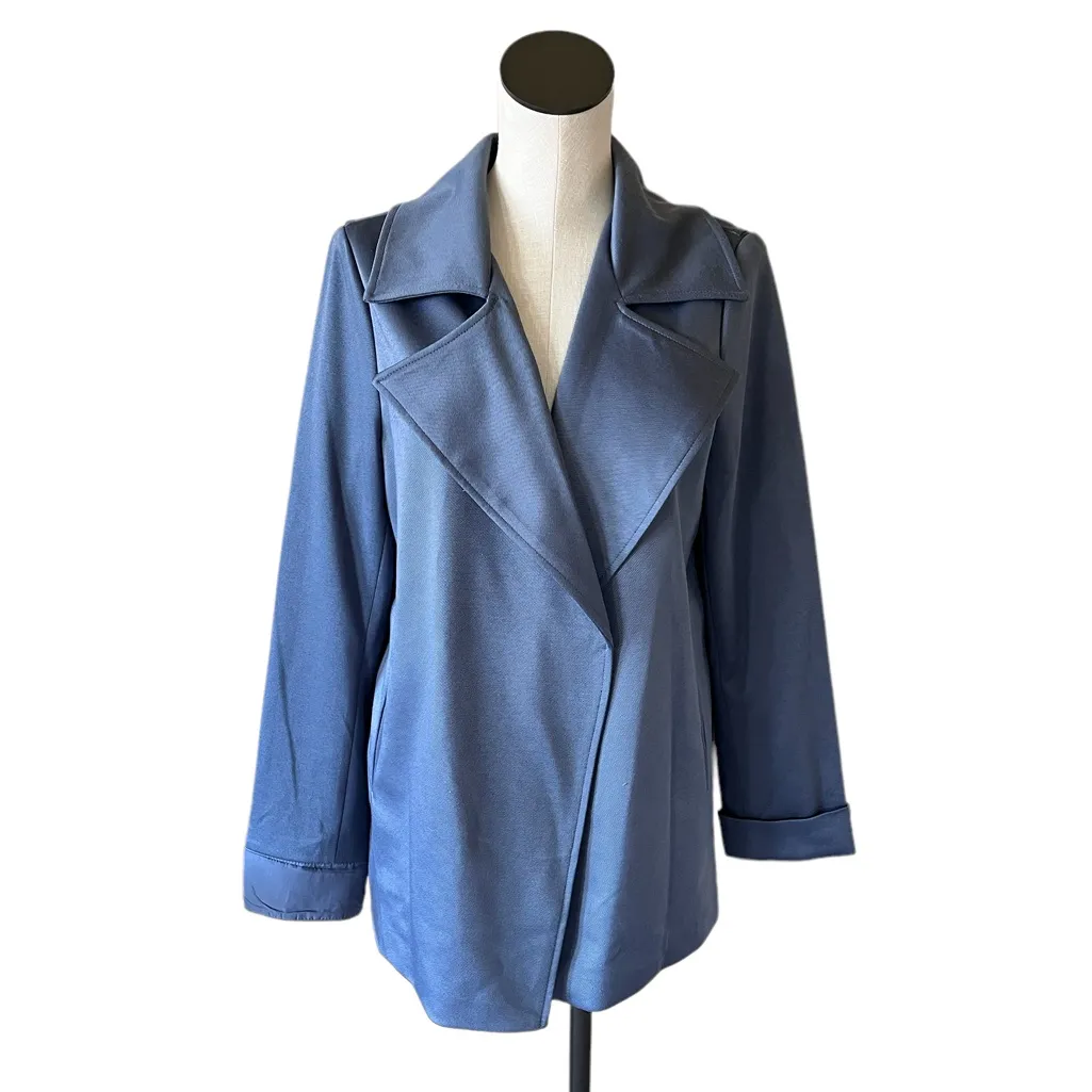 NWT  ADRIANNA PAPELL Drape Front Blazer Dusty Blue - Image 5