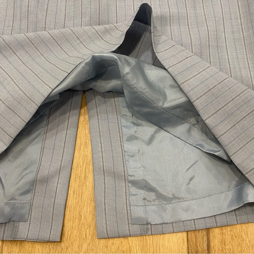 🌟RALPH LAUREN COLLECTION🌟 VINTAGE WOOL BLEND PINSTRIPE PENCIL SKIRT BLUE SZ 8 - Image 2