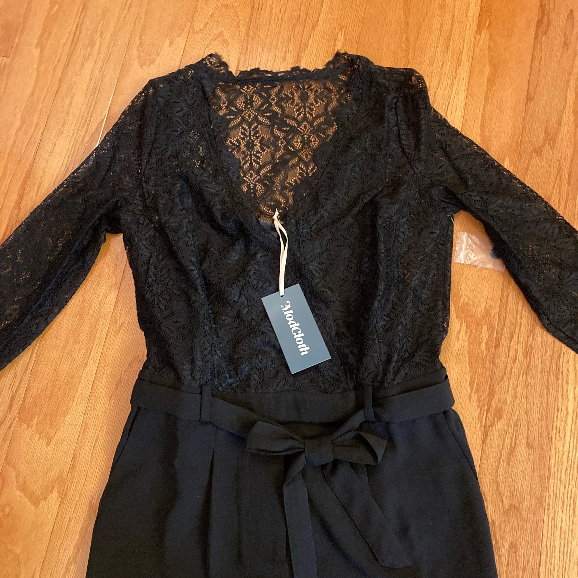 All the Feels Lace Twofer Black Jumpsuit Sz S NWT - Image 5