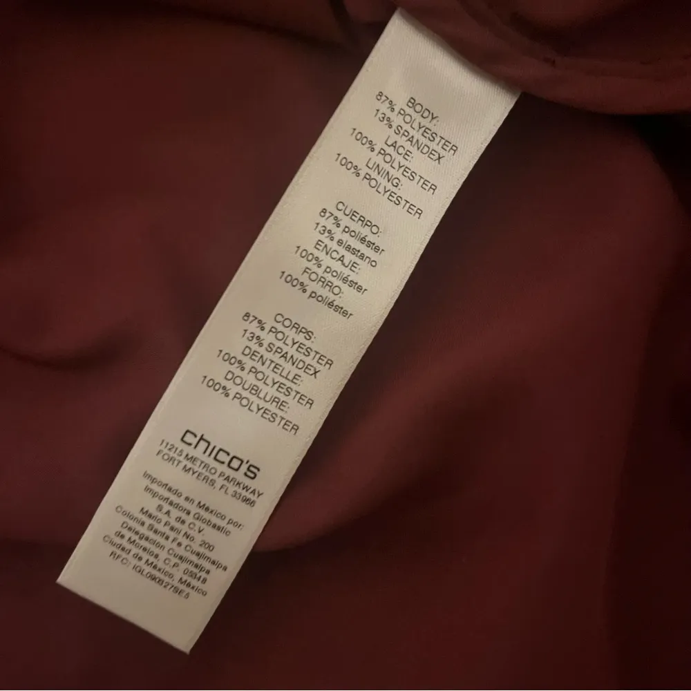 Chico’s Red Feminine Lace Faux Suede Jacket Women’s Size 2/XL/14 - Image 5